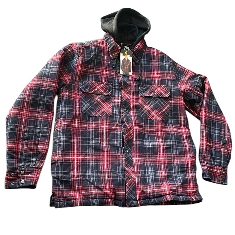 BC Clothing - Men's Hooded Quilted Flannel Jacket